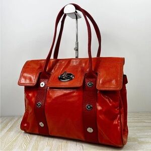 Mulberry Shiny Red Leather Satchel
